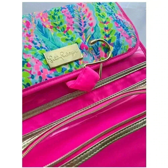 Lilly Pulitzer "Catch the Wave" Luggage Travel Bag Cosmetic Makeup Case - Picture 5 of 11